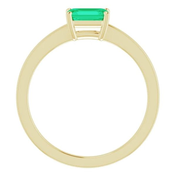 6x4mm Lab-Created Emerald Solitaire Ring in 14k Yellow Gold Image 2 Conti Jewelers Endwell, NY