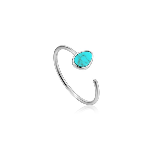 Silver Tidal Turquoise Adjustable Ring Conti Jewelers Endwell, NY