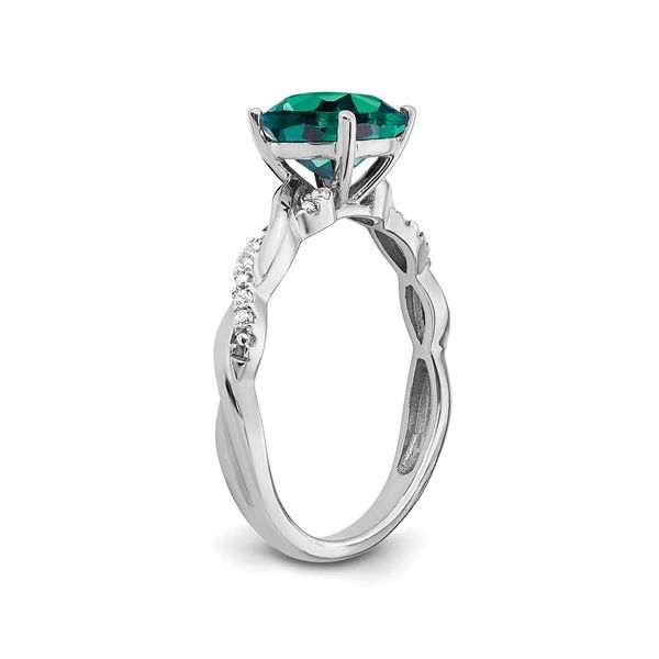 Sterling Silver Created Alexandrite and Diamond Ring Image 2 Conti Jewelers Endwell, NY