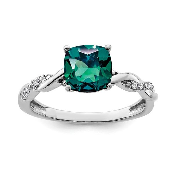 Sterling Silver Created Alexandrite and Diamond Ring Conti Jewelers Endwell, NY
