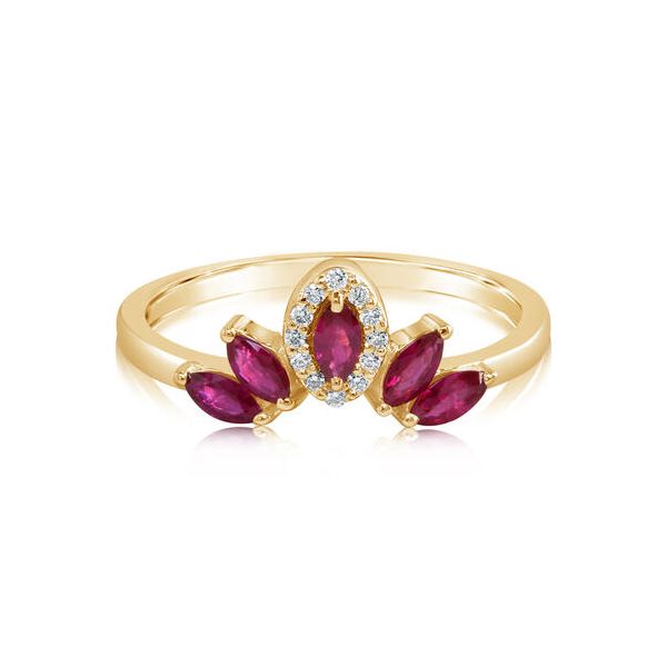 Petite Modern Prong Set Ruby & Diamond Ring Conti Jewelers Endwell, NY