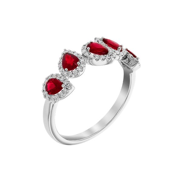 .90cttw Ruby & .24cttw Diamond Fashion Band in 14k White Gold Image 2 Conti Jewelers Endwell, NY