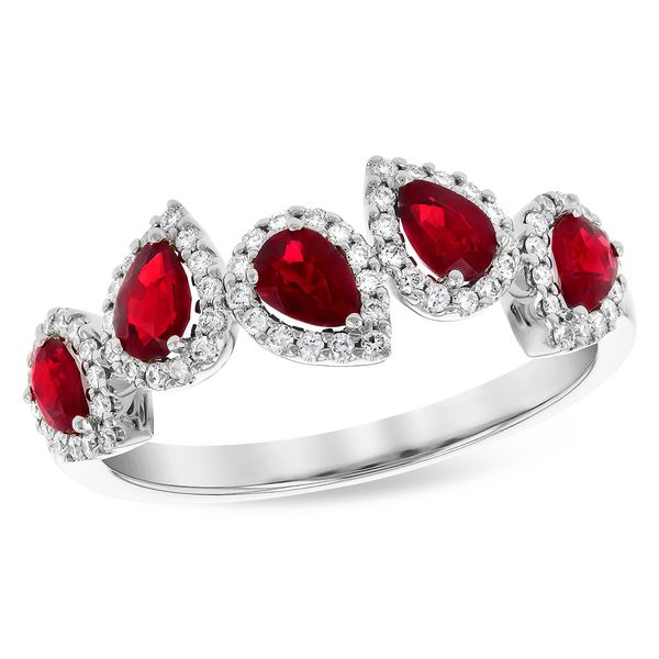 .90cttw Ruby & .24cttw Diamond Fashion Band in 14k White Gold Conti Jewelers Endwell, NY