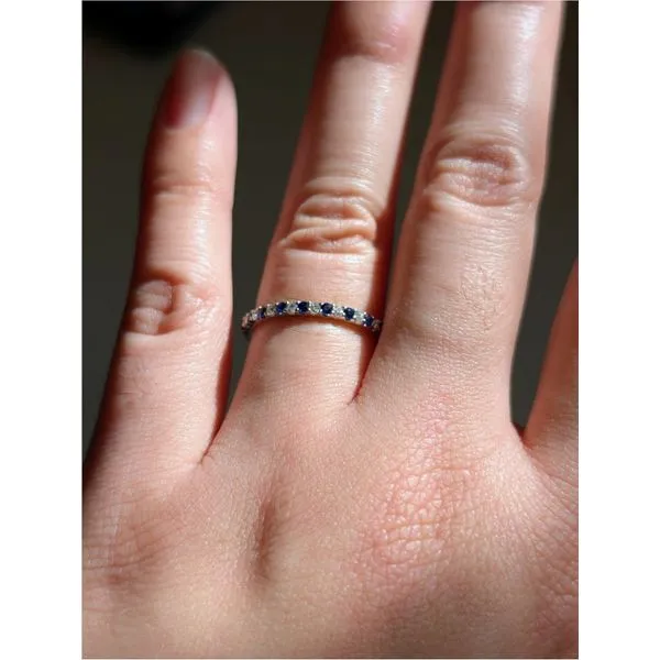 Delicate Sapphire Shared Prong Anniversary Band Image 2 Conti Jewelers Endwell, NY