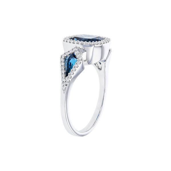 Cushion-cut London Blue Topaz and Diamond Ring in 14k White Gold (2.72 carats total weight) Image 2 Conti Jewelers Endwell, NY