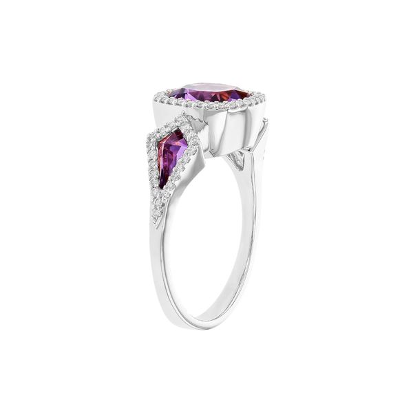 Cushion-cut Amethyst and Diamond Ring in 14k White Gold (2.24 carats total weight) Image 2 Conti Jewelers Endwell, NY