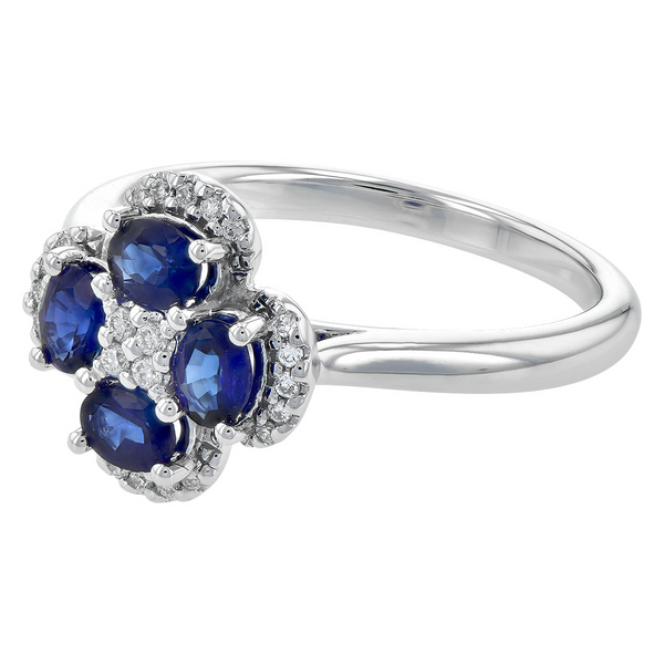 Blue Sapphire and Diamond Accent Ring in 14k White Gold Image 2 Conti Jewelers Endwell, NY