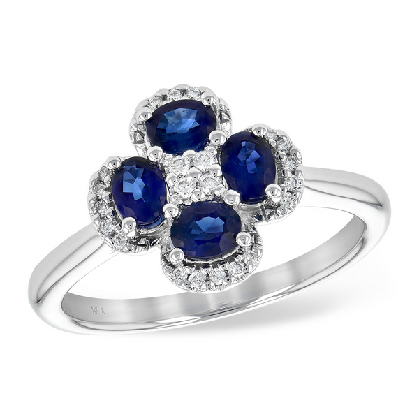 Blue Sapphire and Diamond Accent Ring in 14k White Gold Conti Jewelers Endwell, NY