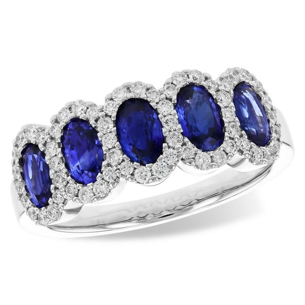 Sapphire And Diamond Five-Stone Ring In 14k White Gold Conti Jewelers Endwell, NY