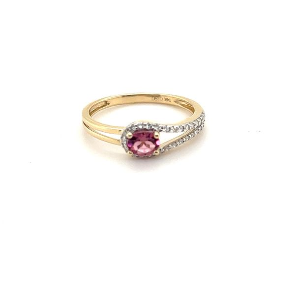 14K Yellow Gold Pink Tourmaline Diamond Ring Conti Jewelers Endwell, NY