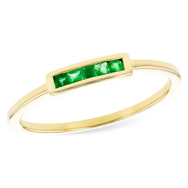 1/10th ctw. Emerald Stackable Band in 14k Yellow Gold Conti Jewelers Endwell, NY