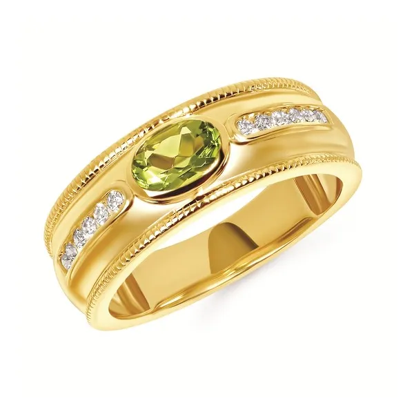 East-to-West Peridot & Diamond Ring In 14Kt Gold Conti Jewelers Endwell, NY