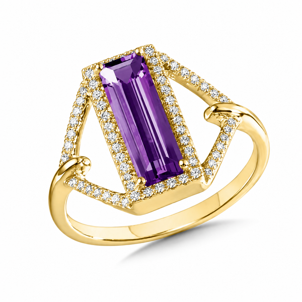 1.54ct. Emerald-Cut Amethyst Fashion Ring in 14k Yellow Gold Conti Jewelers Endwell, NY