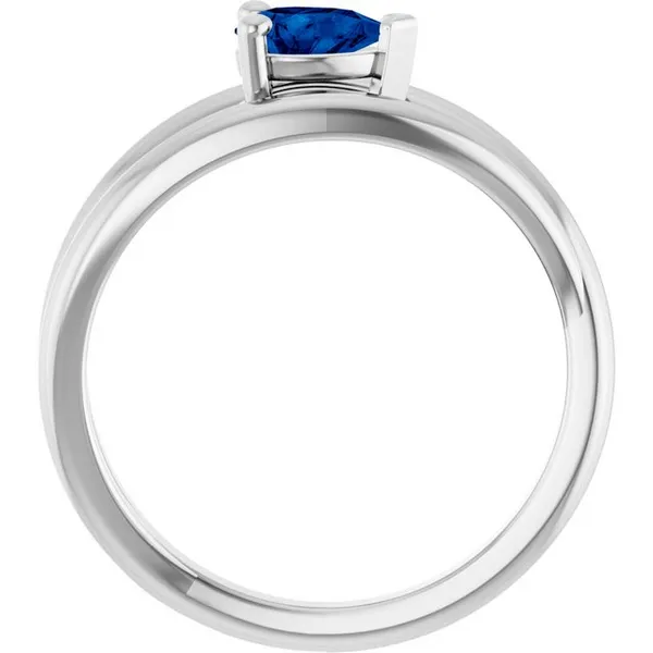 Lab-Grown Blue Sapphire Negative Space Ring in 14k White Gold Image 2 Conti Jewelers Endwell, NY