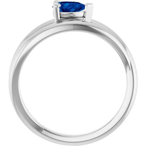 Lab-Grown Blue Sapphire Negative Space Ring in 14k White Gold Image 2 Conti Jewelers Endwell, NY
