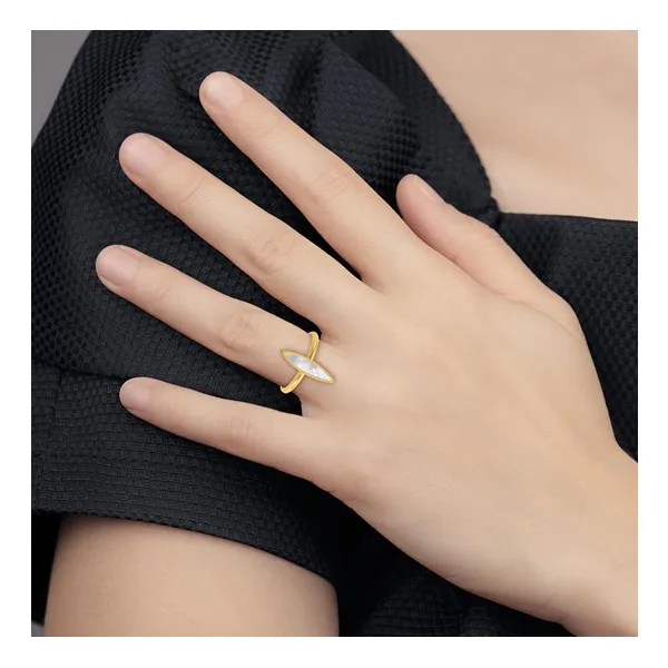 Mother of Pearl Marquis Ring in 14k Yellow Gold Image 2 Conti Jewelers Endwell, NY