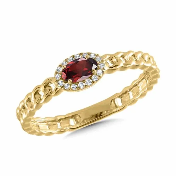 14k YG 1/4cttw Garnet & Dia Ring Sz 7 Conti Jewelers Endwell, NY