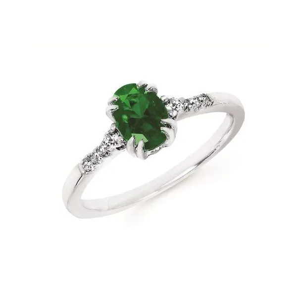 Emerald & Diamond Ring in 10k White Gold Conti Jewelers Endwell, NY