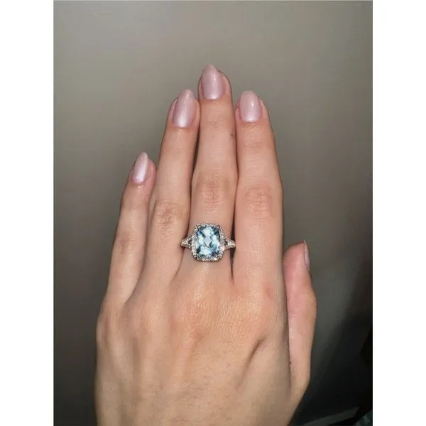 14k WG 2.30 Aqua & .35 cttw Dia Ring Image 2 Conti Jewelers Endwell, NY