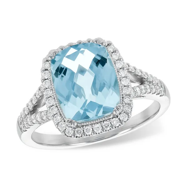 14k WG 2.30 Aqua & .35 cttw Dia Ring Conti Jewelers Endwell, NY