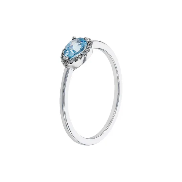 .42 ct. tw. Aquamarine & Diamond Halo Ring in 14k White Gold Image 2 Conti Jewelers Endwell, NY