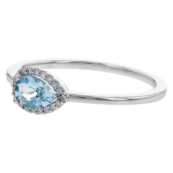.42 ct. tw. Aquamarine & Diamond Halo Ring in 14k White Gold Image 3 Conti Jewelers Endwell, NY