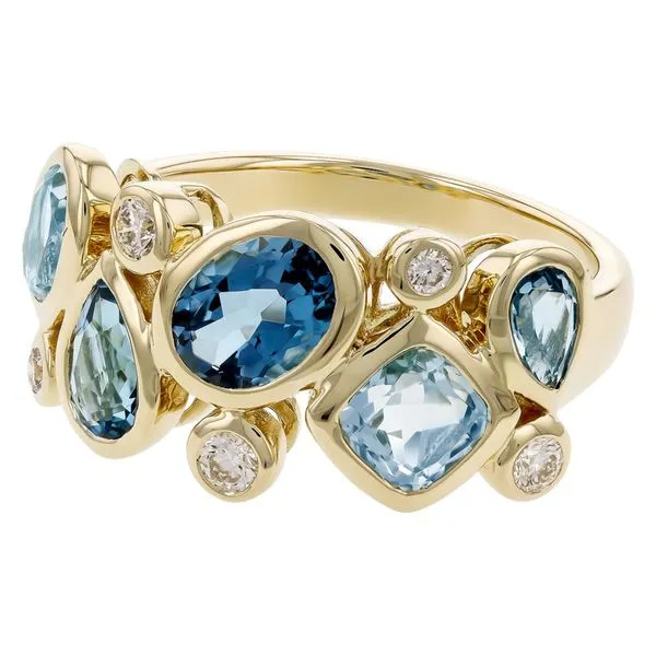 2 3/4ct. tw. Blue Topaz & Diamond Ring in 14k Yellow Gold Image 4 Conti Jewelers Endwell, NY