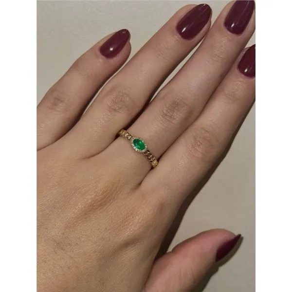 14k YG 1/4cttw Emerald & Dia Ring Sz 7 Image 2 Conti Jewelers Endwell, NY