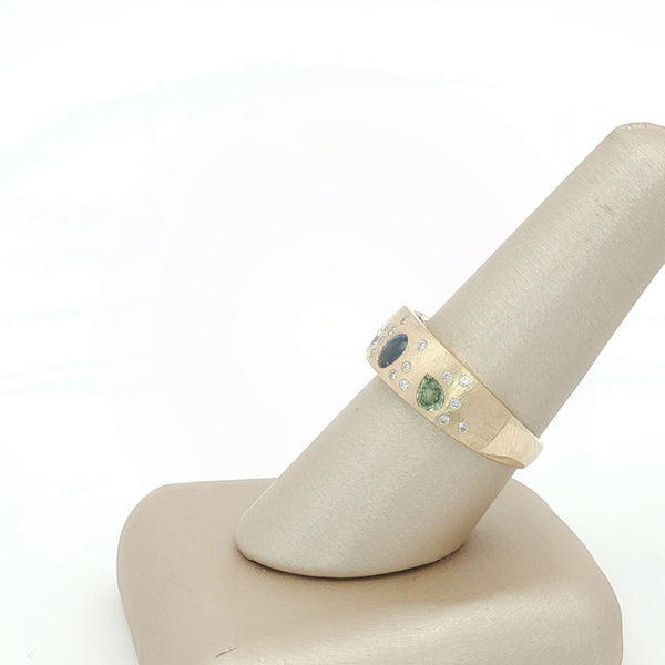 1.02cttw Mixed Sapphire and Diamond Bezel Ring in 14k Yellow Gold Image 3 Conti Jewelers Endwell, NY