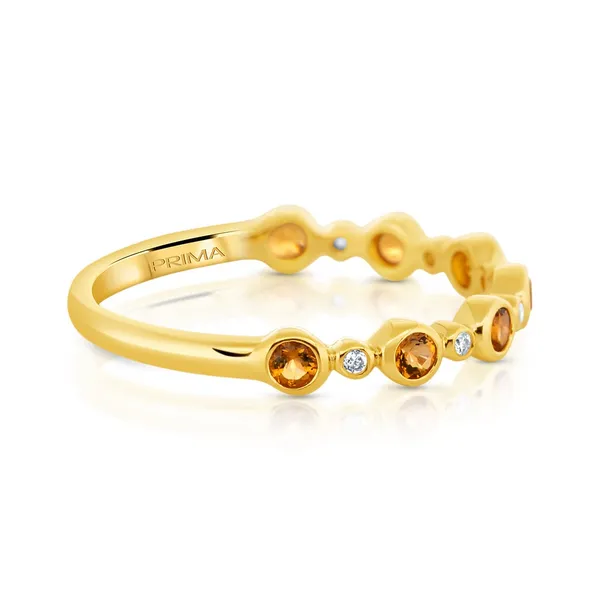0.21 cttw. Citrine and Diamond Stacking Ring in14k Yellow Gold Image 2 Conti Jewelers Endwell, NY