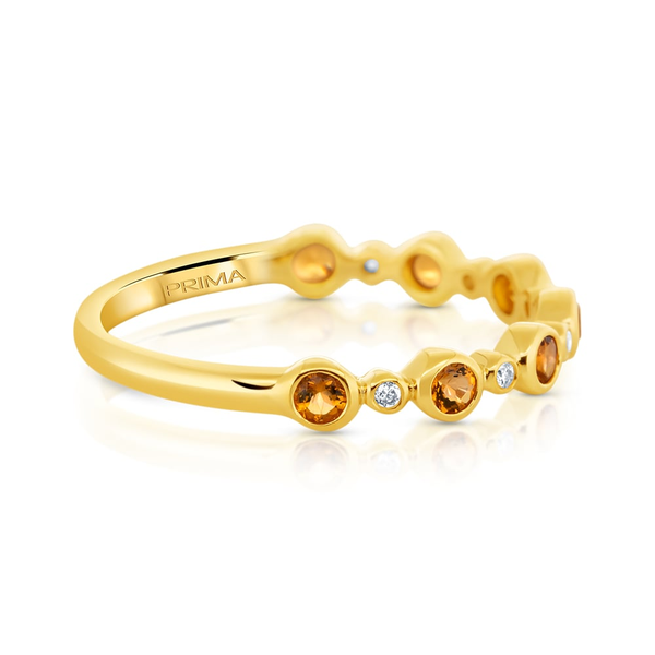 0.21 cttw. Citrine and Diamond Stacking Ring in14k Yellow Gold Image 2 Conti Jewelers Endwell, NY