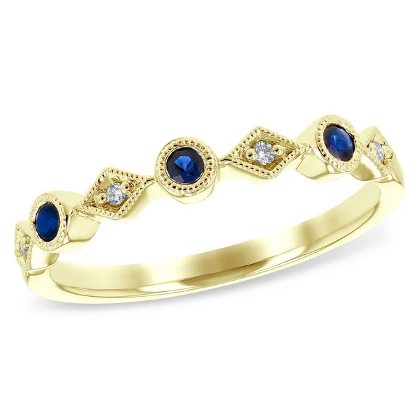 .17 ct. tw. Sapphire and Diamond Wedding Band in 14k Yellow Gold Conti Jewelers Endwell, NY