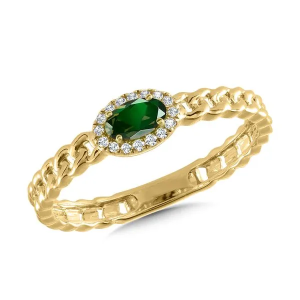 14k YG 1/4cttw Emerald & Dia Ring Sz 7 Conti Jewelers Endwell, NY