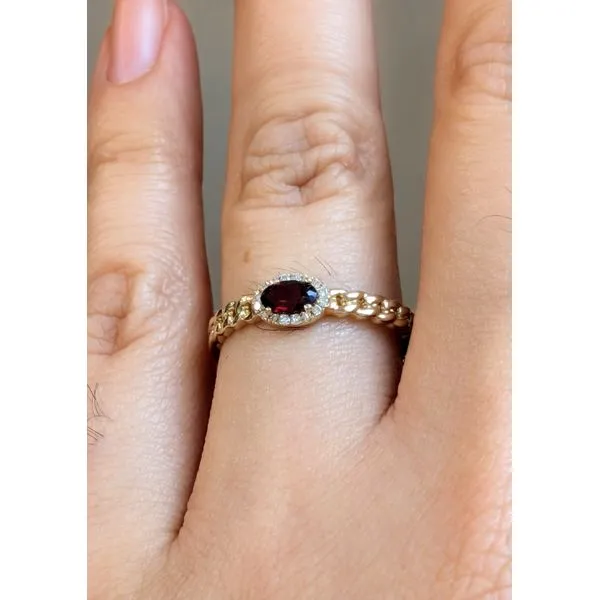 14k YG 1/4cttw Garnet & Dia Ring Sz 7 Image 2 Conti Jewelers Endwell, NY