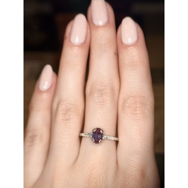 10k WG 0.09cttw Dia & Created Alexandrite Ring Sz 7 Image 2 Conti Jewelers Endwell, NY