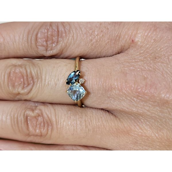 14k YG 1.52cttw Topaz & Dia three Stone Ring Image 2 Conti Jewelers Endwell, NY