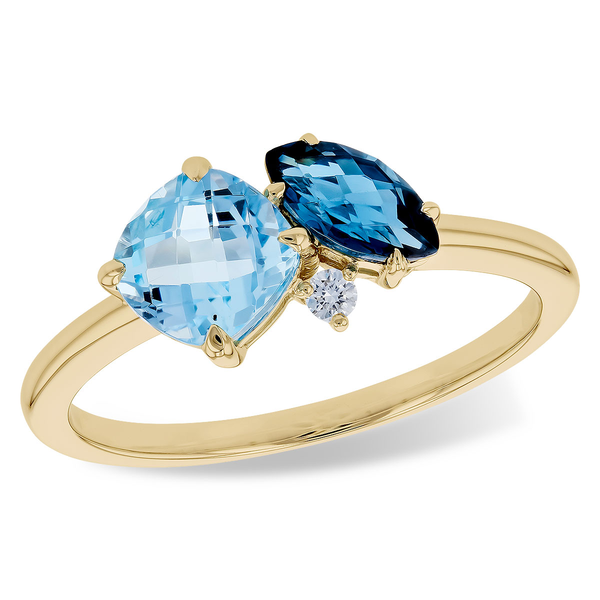 14k YG 1.52cttw Topaz & Dia three Stone Ring Conti Jewelers Endwell, NY