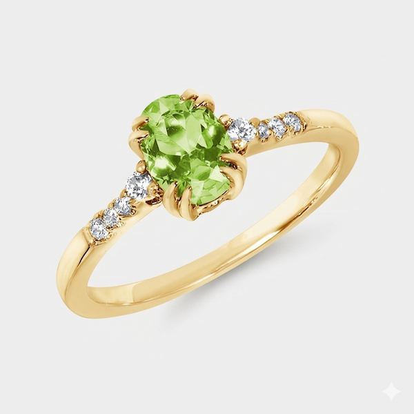 10k YG 0.09cttw Dia & Peridot Ring Sz 7 Conti Jewelers Endwell, NY