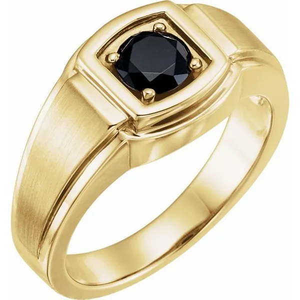 14k YG 6mm Nat Black Onyx Men's Ring Conti Jewelers Endwell, NY