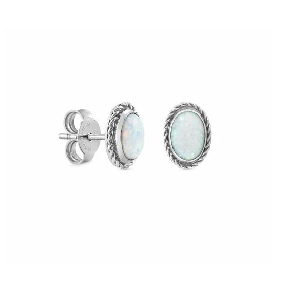 Natural Opal Earrings in Sterling Silver Conti Jewelers Endwell, NY