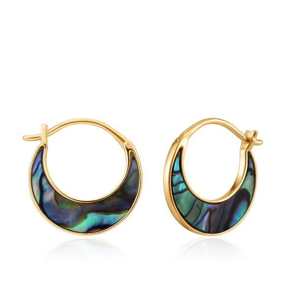 Gold Tidal Abalone Crescent Earrings Conti Jewelers Endwell, NY
