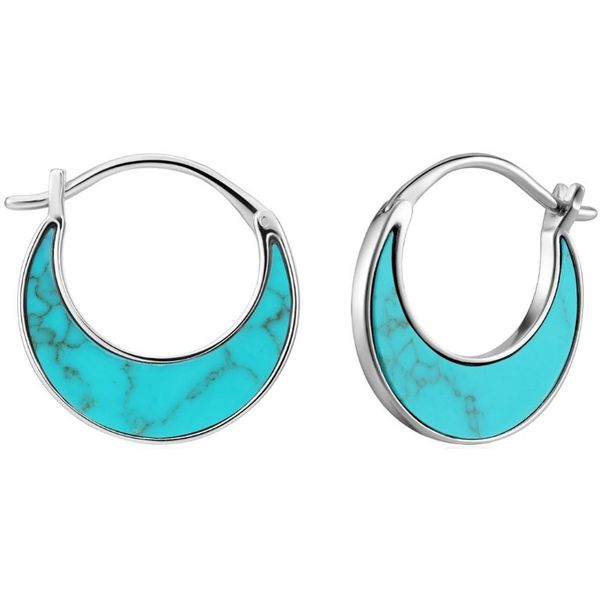 Silver Tidal Turquoise Crescent Earrings Conti Jewelers Endwell, NY