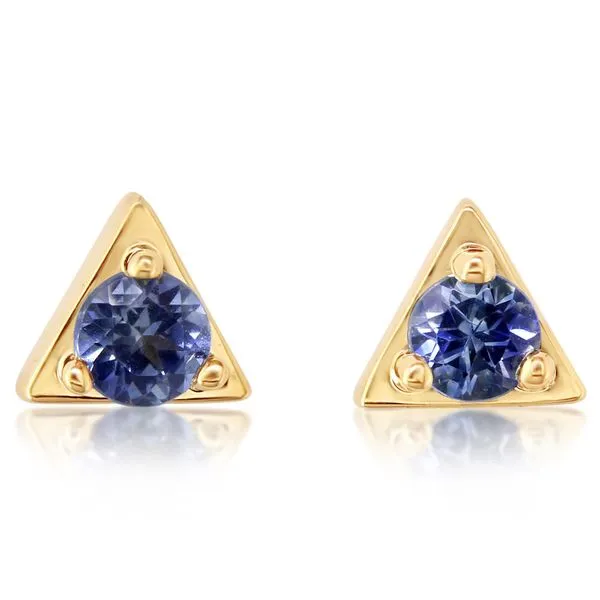 Montana Sapphire Micro Stud Earrings in 14k Yellow Gold Conti Jewelers Endwell, NY