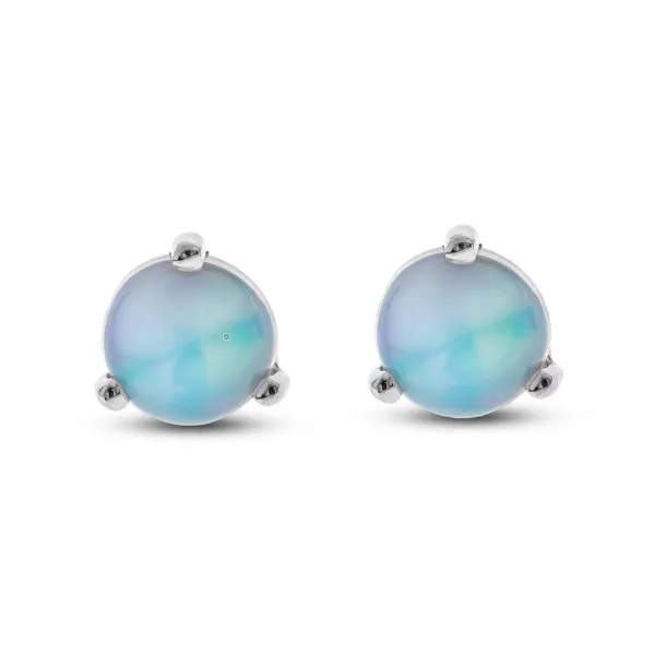 Australian Opal Martini Stud Earrings in 14k Yellow Gold Conti Jewelers Endwell, NY