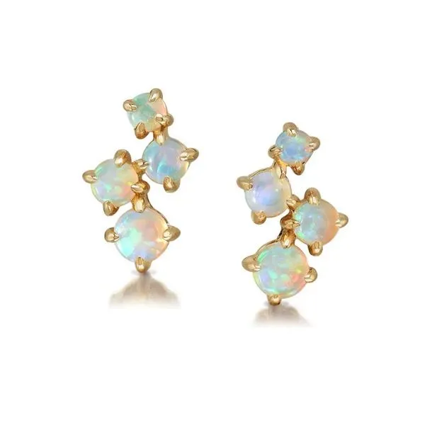 14K Yellow Gold Australian Opal Earrings Conti Jewelers Endwell, NY