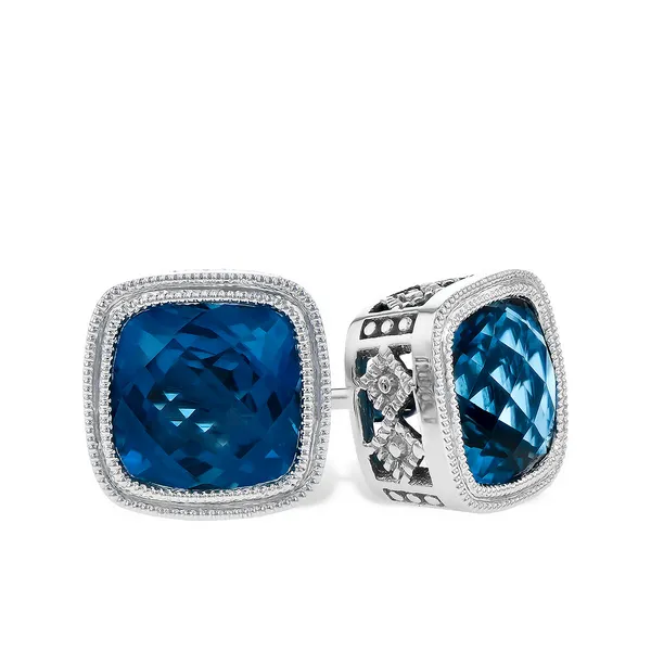 2 1/5 Ctw. London Blue Topaz Stud Earrings in 14k White Gold Conti Jewelers Endwell, NY