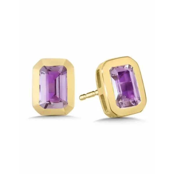 Emerald-Cut Alexandrite Earrings in 14k Yellow Gold Conti Jewelers Endwell, NY