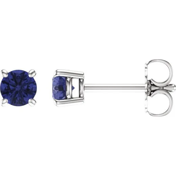 4 mm Natural Tanzanite Stud Earrings in 14k White Gold Conti Jewelers Endwell, NY