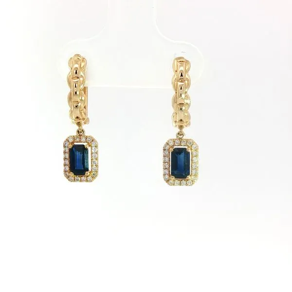 0.7 cttw. Sapphire and Diamond Dangle Earrings in 14k Yellow Gold Conti Jewelers Endwell, NY