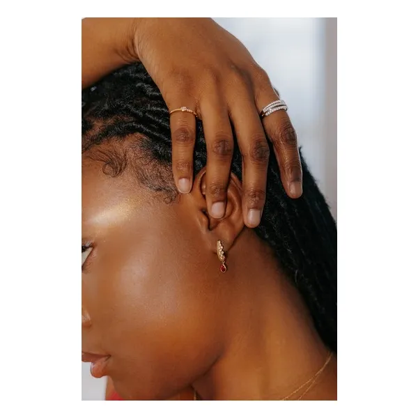 0.64 cttw. Garnet and Diamond Drop Earrings in 14k Yellow Gold Image 2 Conti Jewelers Endwell, NY